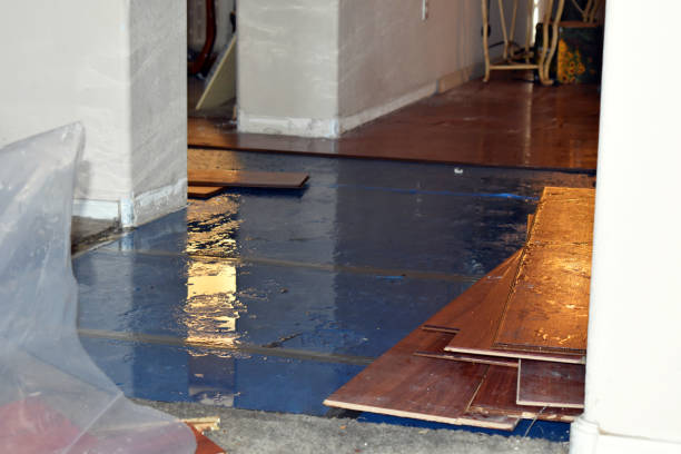 Professional Flood Damage Restoration technician working in Thorndike, MA